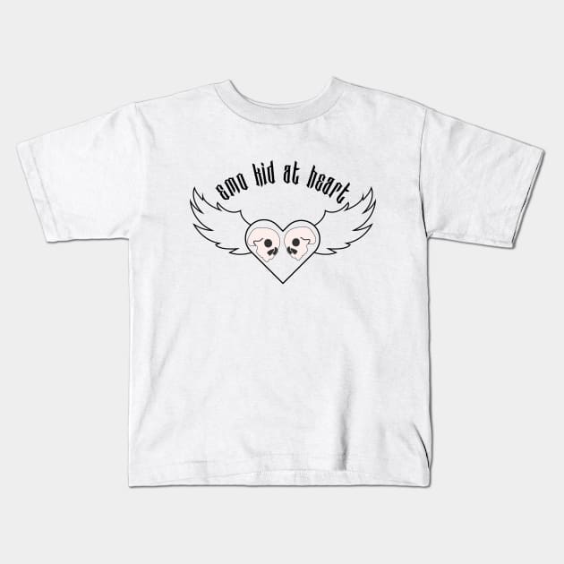 Emo Kid At Heart Kids T-Shirt by rachelaranha